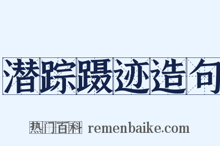 潜踪蹑迹造句是什么意思的图片